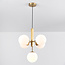 Suspension moderne, 5 lumières Kenji - verre blanc laiteux