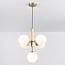 Suspension moderne Kenji 5 lumières avec globes en verre - doré