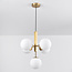 Suspension moderne, 5 lumières Kenji - verre blanc laiteux