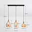 Suspension Vanessa 3 lumières en verre ambré bombé - ambre