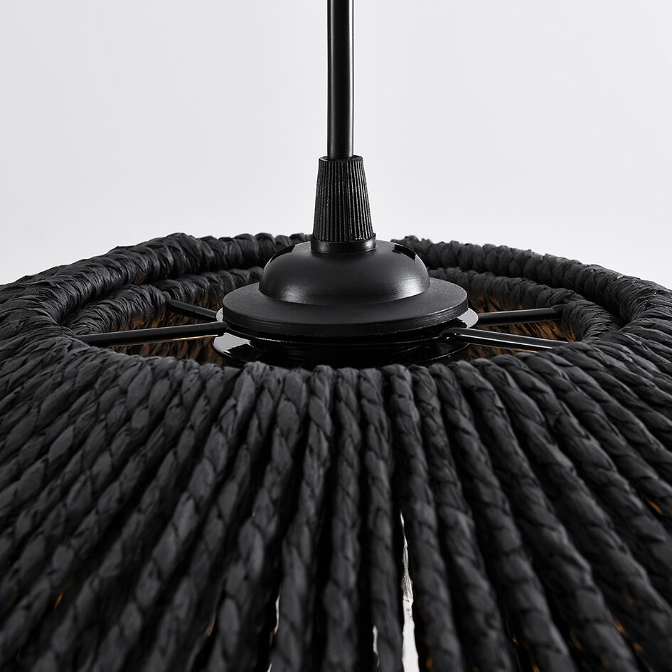 Suspension Osaka en corde tressée à la main - noir