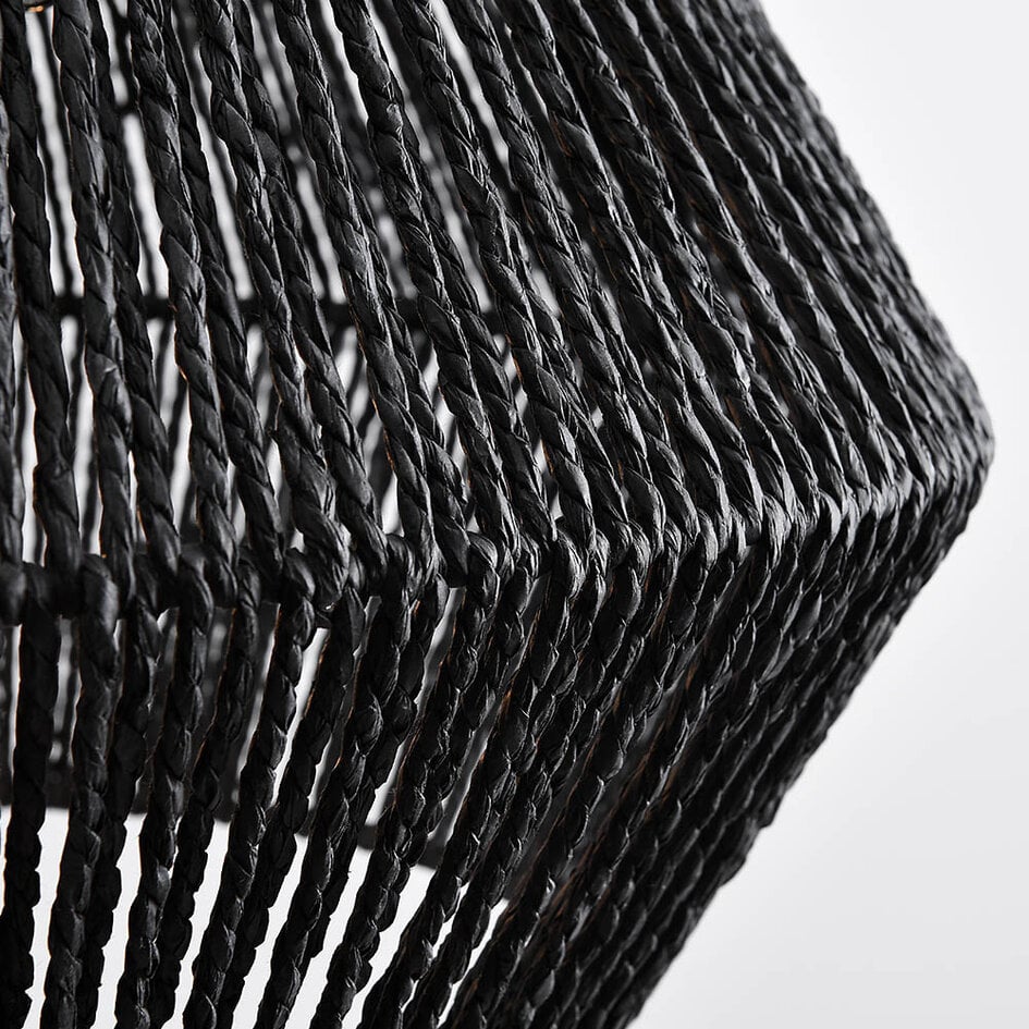 Lampe suspendue en corde tressée Nara - noir