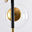 Suspension Nisrin 3 lumières en verre transparent - noir et doré