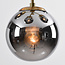 Suspension moderne, 5 lumières Kenji - verre fumé à effet miroir