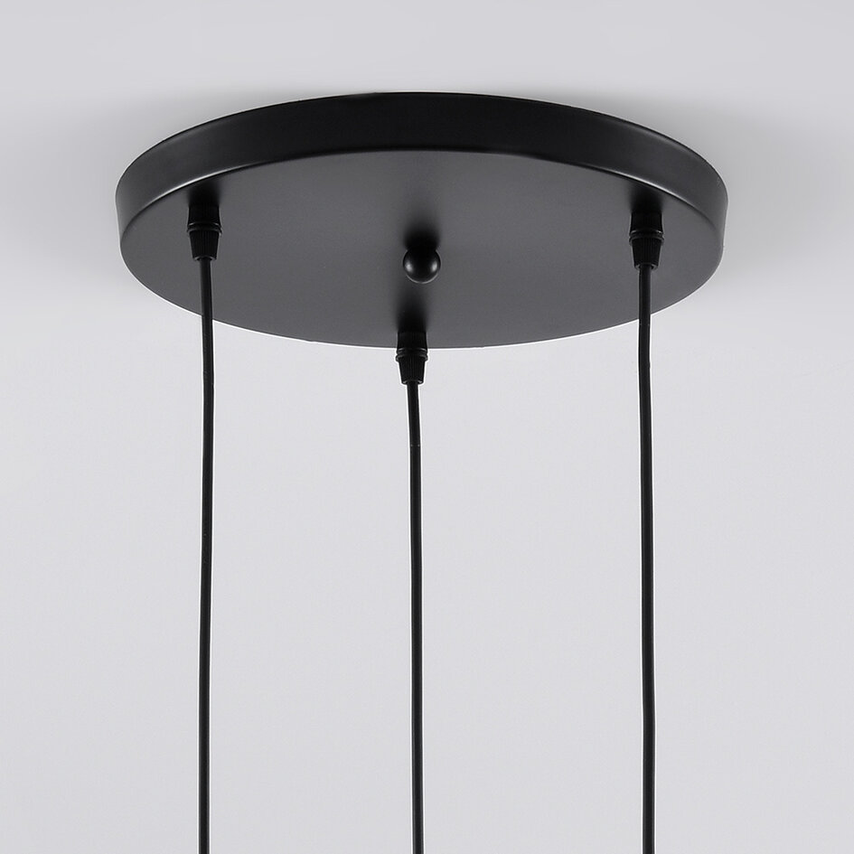 Suspension Amelia 3 lumières - verre nervuré