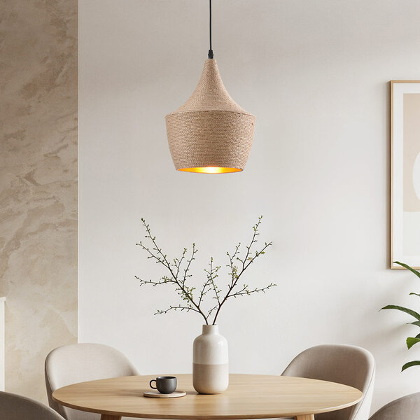Lampe suspendue avec corde - Laos