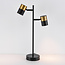 Lampe de table Una 2 lumières, noir et doré