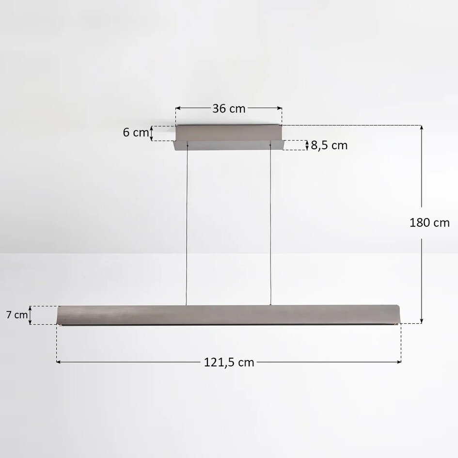 Suspension moderne réglable Miyo avec LED dimmables - gris brossé - 40W