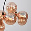 Suspension de luxe 16 lumières Sunita - doré et verre ambré