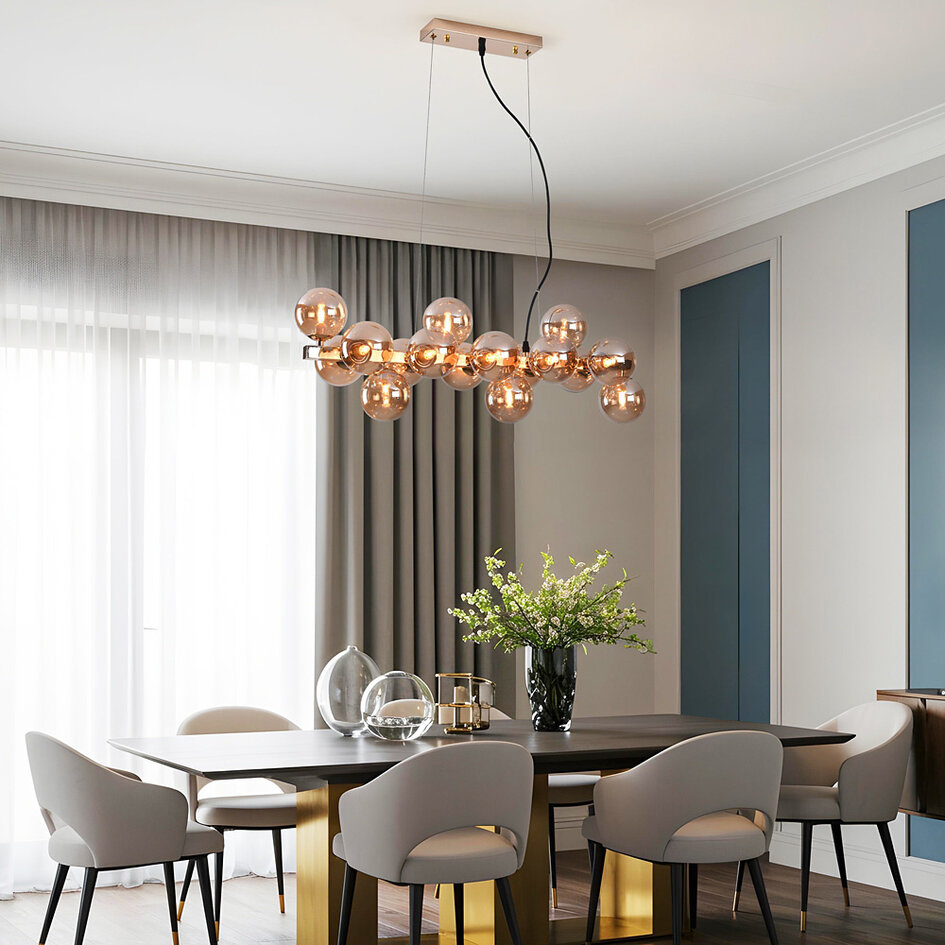 Suspension de luxe couleur or 16 lumières - Sunita