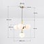 Suspension moderne Kenji 5 lumières avec globes en verre - doré