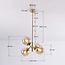 Lampe suspendue rétro avec verre ambré 4 lumières - Florence