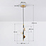 Suspension Nisrin 3 lumières en verre transparent - noir et doré
