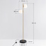 Lampadaire Phae 2 lumières en doré