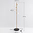 Lampadaire 4 lumières or avec verre transparent - Pippa