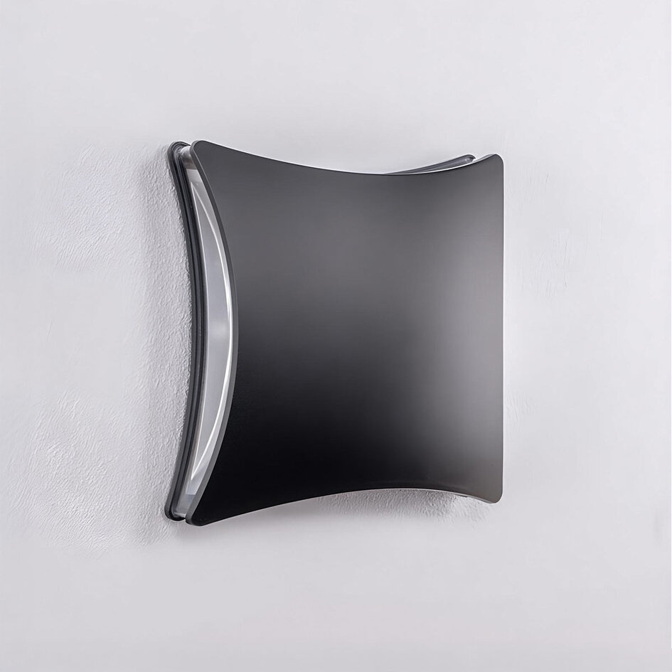 Applique murale extérieure carrée Ross - noire avec LED intégrée
