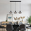 Suspension Vere 3 lumières en verre fumé - noir