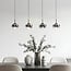 Suspension noire en verre fumé avec dégradé et LED dimmables 3 niveaux - Amina