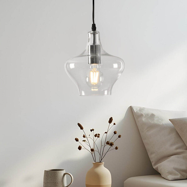 Lampe suspendue à 1 lumière Trinidad avec verre transparent - variante 3