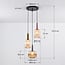 Suspension Amelia 3 lumières - verre nervuré