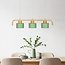 Lampe suspendue 3-lumières avec bois vert - Rosie