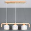 Suspension Rosie 3 lumières rétro avec bois - blanc et bois
