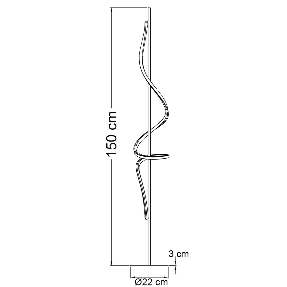 Lampadaire noir moderne en spirale - Caiden