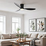 Ventilateur de plafond avec éclairage, trois ailettes, noir - Zazoe