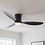 Ventilateur de plafond avec éclairage, trois ailettes, noir - Zazoe