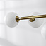 Suspension design dorée avec verre blanc laiteux, 6 lumières - Aster