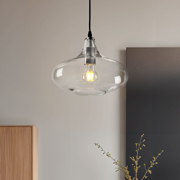Lampe suspendue à 1 lumière Trinidad avec verre transparent - variante 1