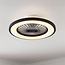 Ventilateur été et hiver Starry noir, lumière réglable, pales transparentes