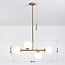Suspension design 4 lumières Asun - doré et verre blanc laiteux