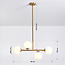 Suspension design doré avec verre blanc laiteux, 4 lumières - Asun