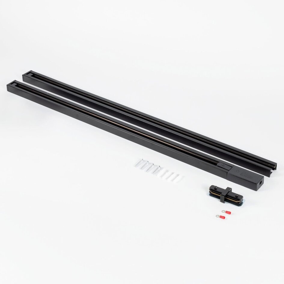 Kit de démarrage de 1,5 mètre pour éclairage sur rail monophasé - noir