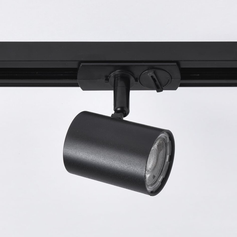 Spot sur rail monophasé Nox à 3 niveaux d’intensité, noir
