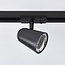 Spot sur rail monophasé Sev, 3 niveaux de gradation - noir avec chrome