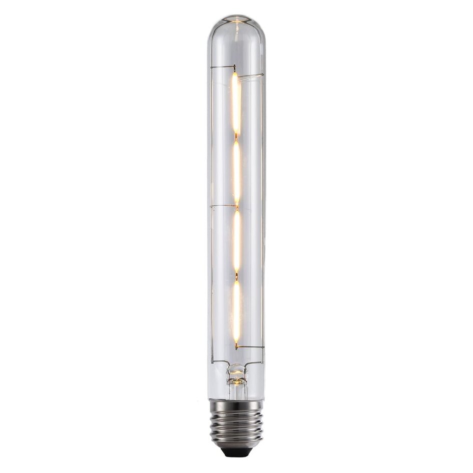 Ampoule tube LED E27 dimmable en verre clair avec filament, 4 W, 2700 K, 22,5 cm