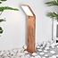 Lampe d'extérieur sur pied Francesco aspect bois foncé à LED - 50 cm