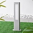 Lampe d'extérieur sur pied Stein argentée à LED intégrée