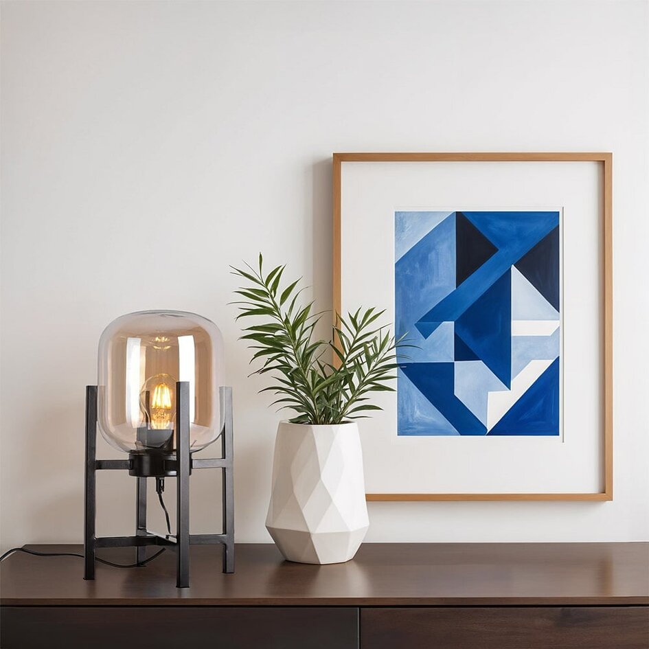 Lampe de table en verre ambré - Duuk