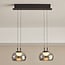 Suspension Katla - noir et verre fumé avec LED à intensité variable sur 3 niveaux