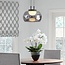 Suspension Mette - noir et verre fumé avec LED à intensité variable sur 3 niveaux
