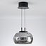 Suspension Mette - noir et verre fumé avec LED à intensité variable sur 3 niveaux