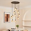 Suspension 11 lumières noire avec verre ambré - Hanford