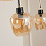 Suspension 11 lumières noire avec verre ambré - Hanford