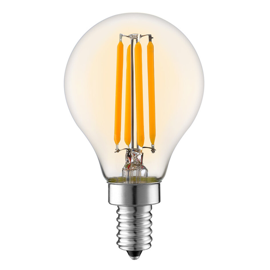 Ampoule à filament LED E14 à 3 niveaux de gradation avec verre ambré | 5,5W 2200K