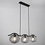 Suspension Curvatura 3 lumières - noir et verre fumé