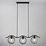 Suspension Curvatura 3 lumières - noir et verre fumé