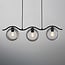 Suspension Curvatura 3 lumières - noir et verre fumé
